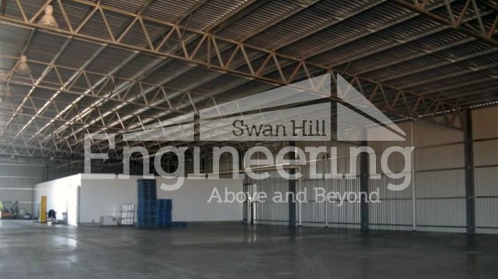 large workshop shed with concrete walls techspan